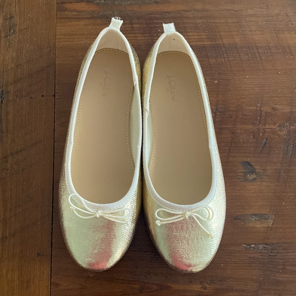 J. Crew Factory Crewcuts Gold Ballet Flats